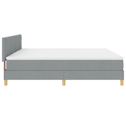 Boxspringbed met Matras & LED Lichtgrijs 200x200 cm Stof