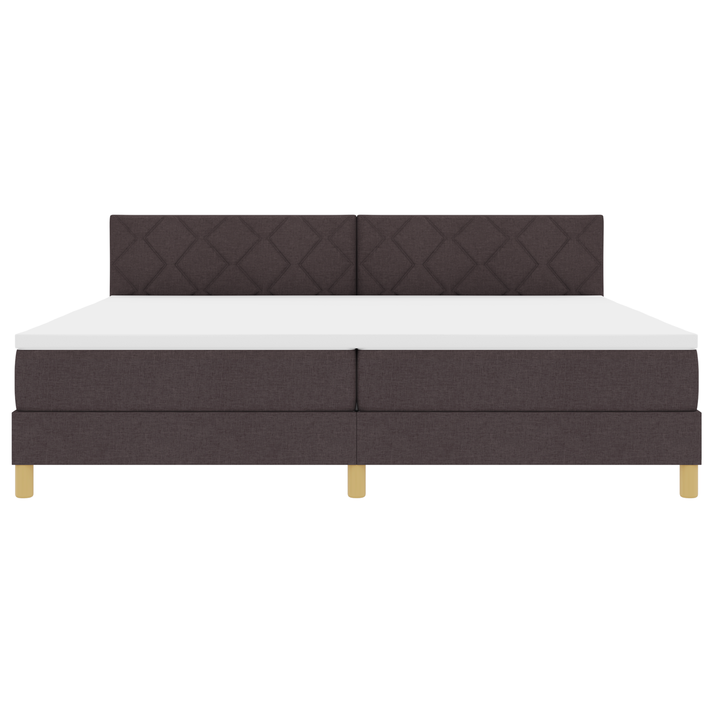 Boxspring Bed met Matras & LED Donkerbruin 200x200 cm Stof