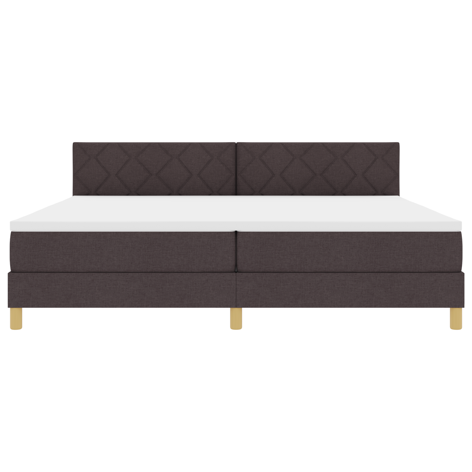 Boxspring Bed met Matras & LED Donkerbruin 200x200 cm Stof