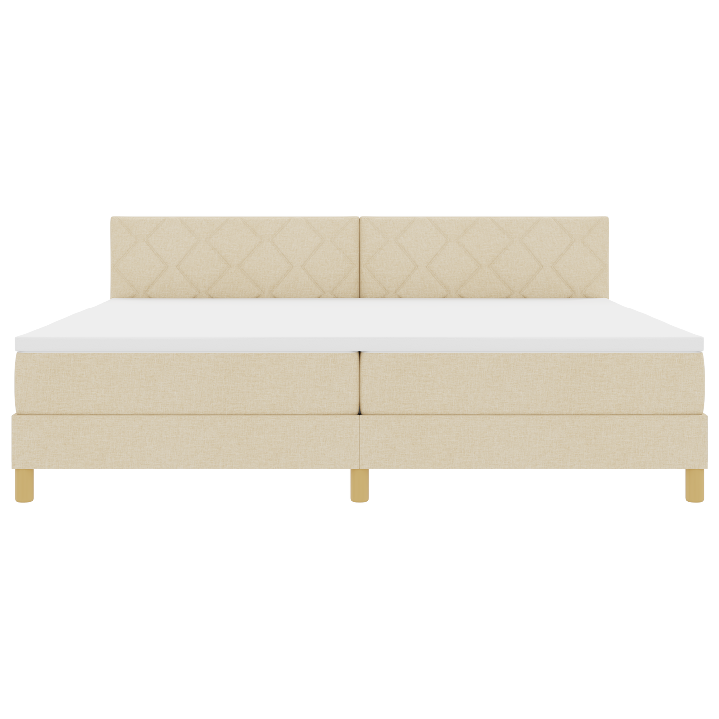 Boxspringbed met Matras & LED Crème 200x200 cm Stof