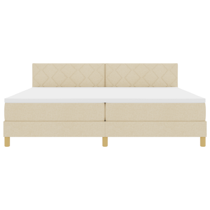 Boxspringbed met Matras & LED Crème 200x200 cm Stof