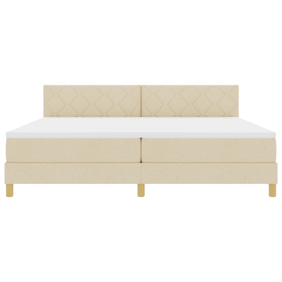 Boxspringbed met Matras & LED Crème 200x200 cm Stof