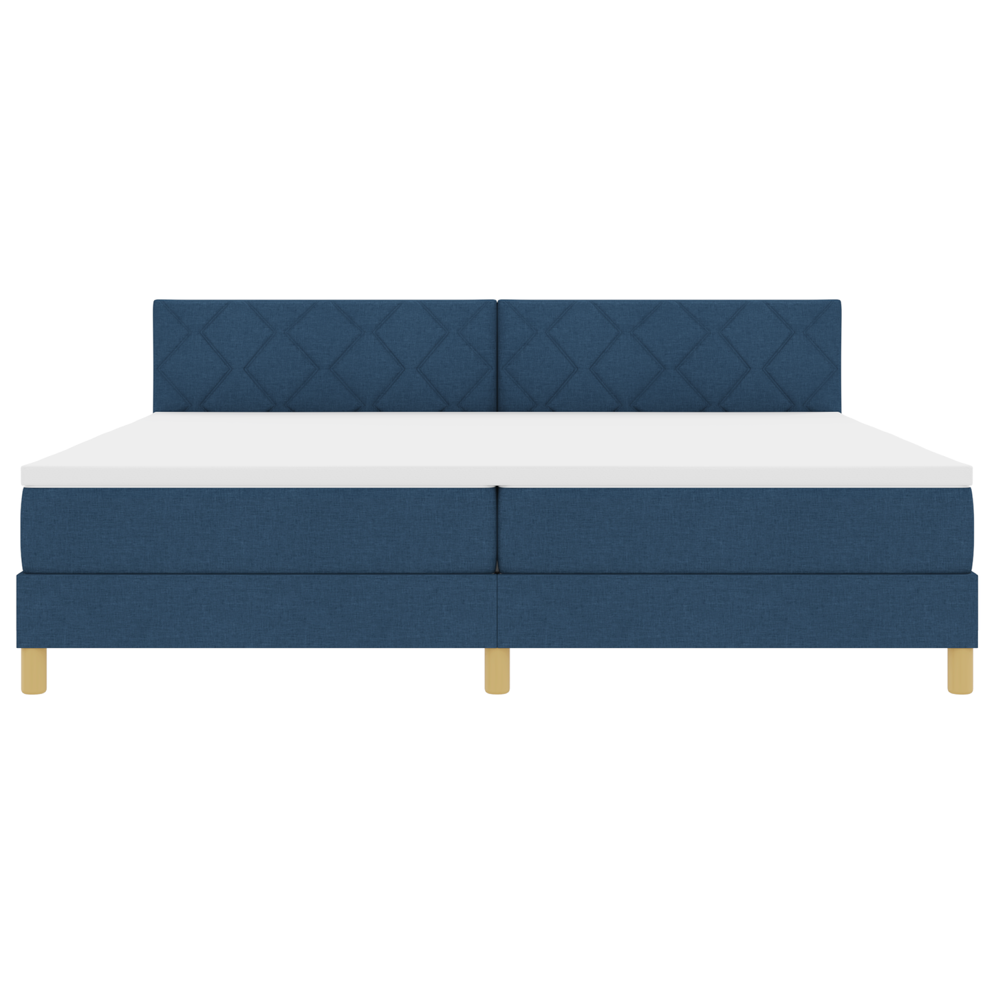 Boxspringbed met Matras & LED Blauw 200x200 cm Stof
