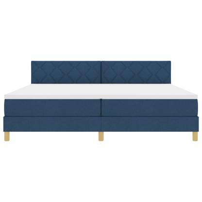 Boxspringbed met Matras & LED Blauw 200x200 cm Stof