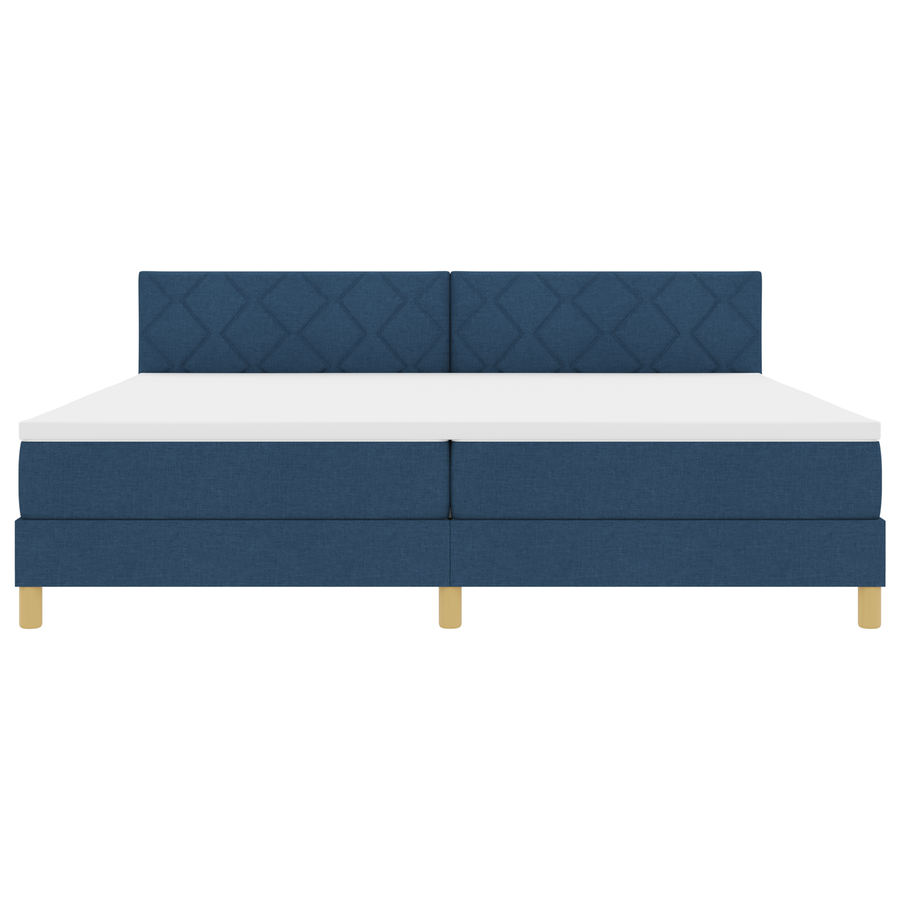 Boxspringbed met Matras & LED Blauw 200x200 cm Stof