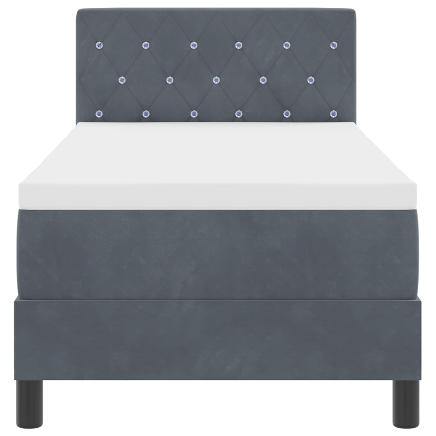 Boxspringbed met matras en LED fluweel donkergrijs 80x200 cm