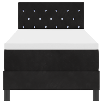 Boxspringbed met matras en LED fluweel zwart 80x200 cm