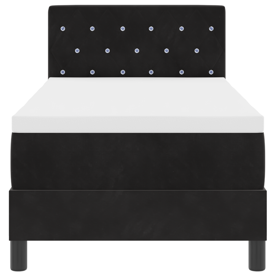 Boxspringbed met matras en LED fluweel zwart 80x200 cm