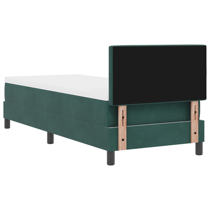 Boxspringbed met matras en LED fluweel donkergroen 80x200 cm
