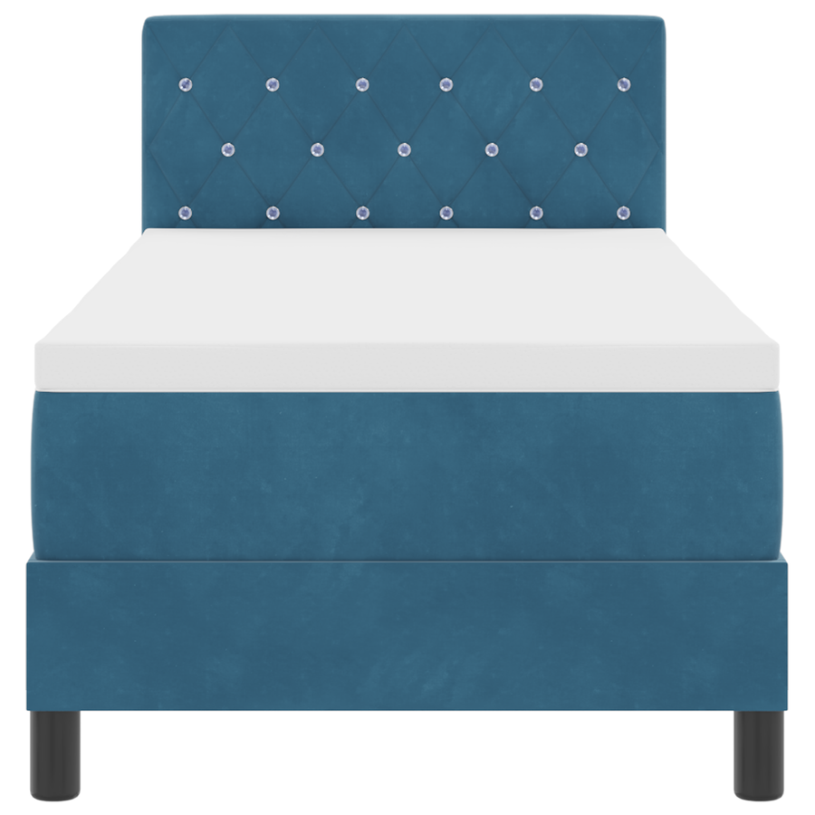 Boxspringbed met matras en LED fluweel donkerblauw 80x200 cm