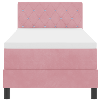 Boxspringbed met matras en LED fluweel roze 80x200 cm