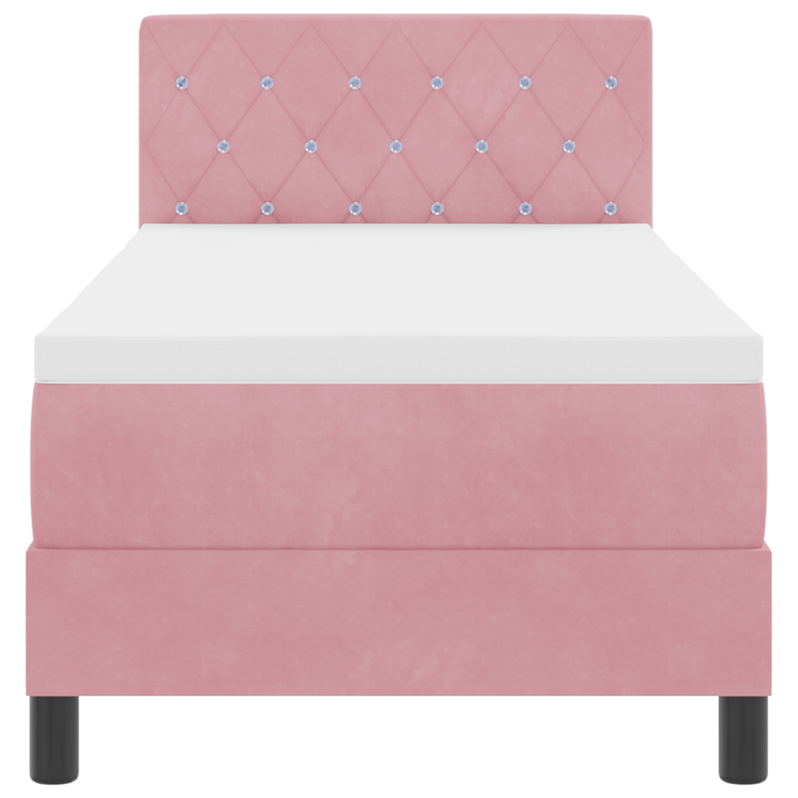 Boxspringbed met matras en LED fluweel roze 80x200 cm