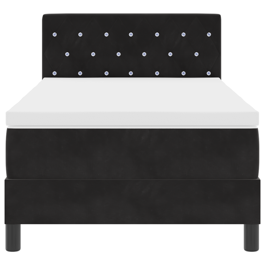Boxspringbed met matras en LED fluweel zwart 90x190 cm