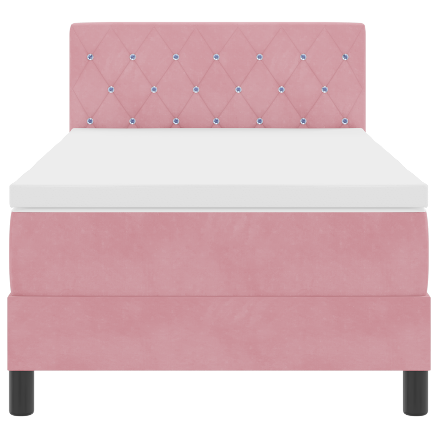 Boxspringbed met matras en LED fluweel roze 90x190 cm