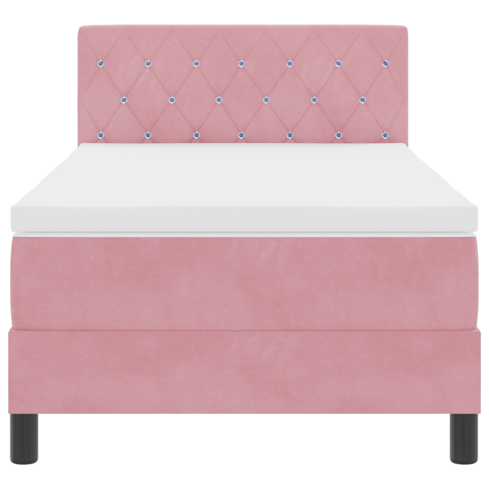 Boxspringbed met matras en LED fluweel roze 90x190 cm