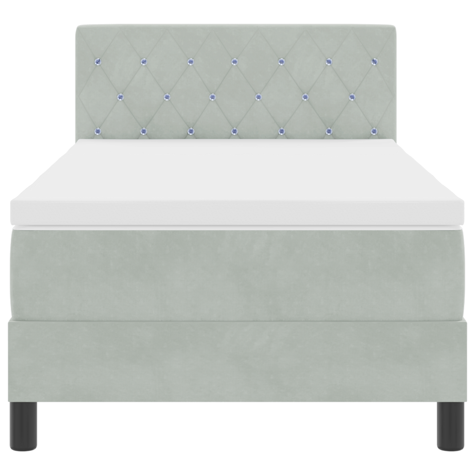 Boxspringbed met matras en LED fluweel lichtgrijs 90x200 cm