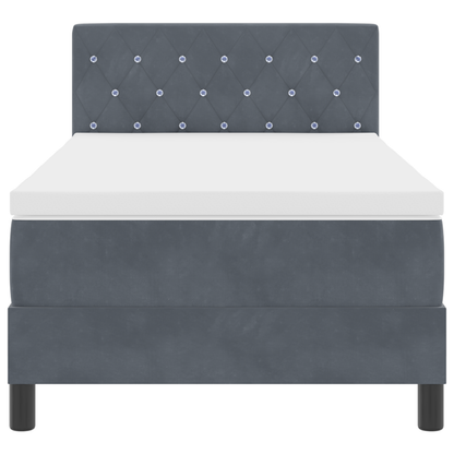 Boxspringbed met matras en LED fluweel donkergrijs 90x200 cm