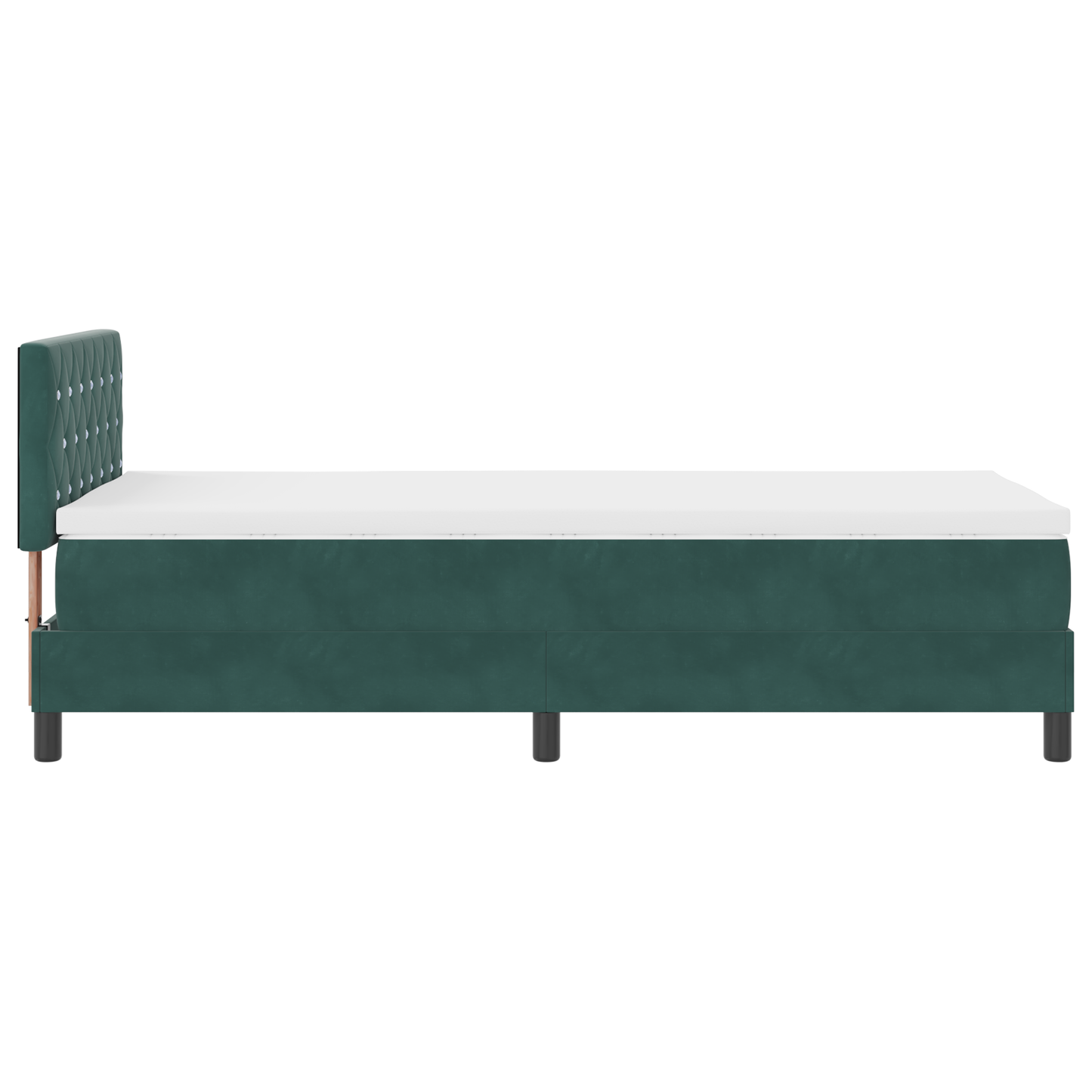 Boxspringbed met matras en LED fluweel donkergroen 90x200 cm