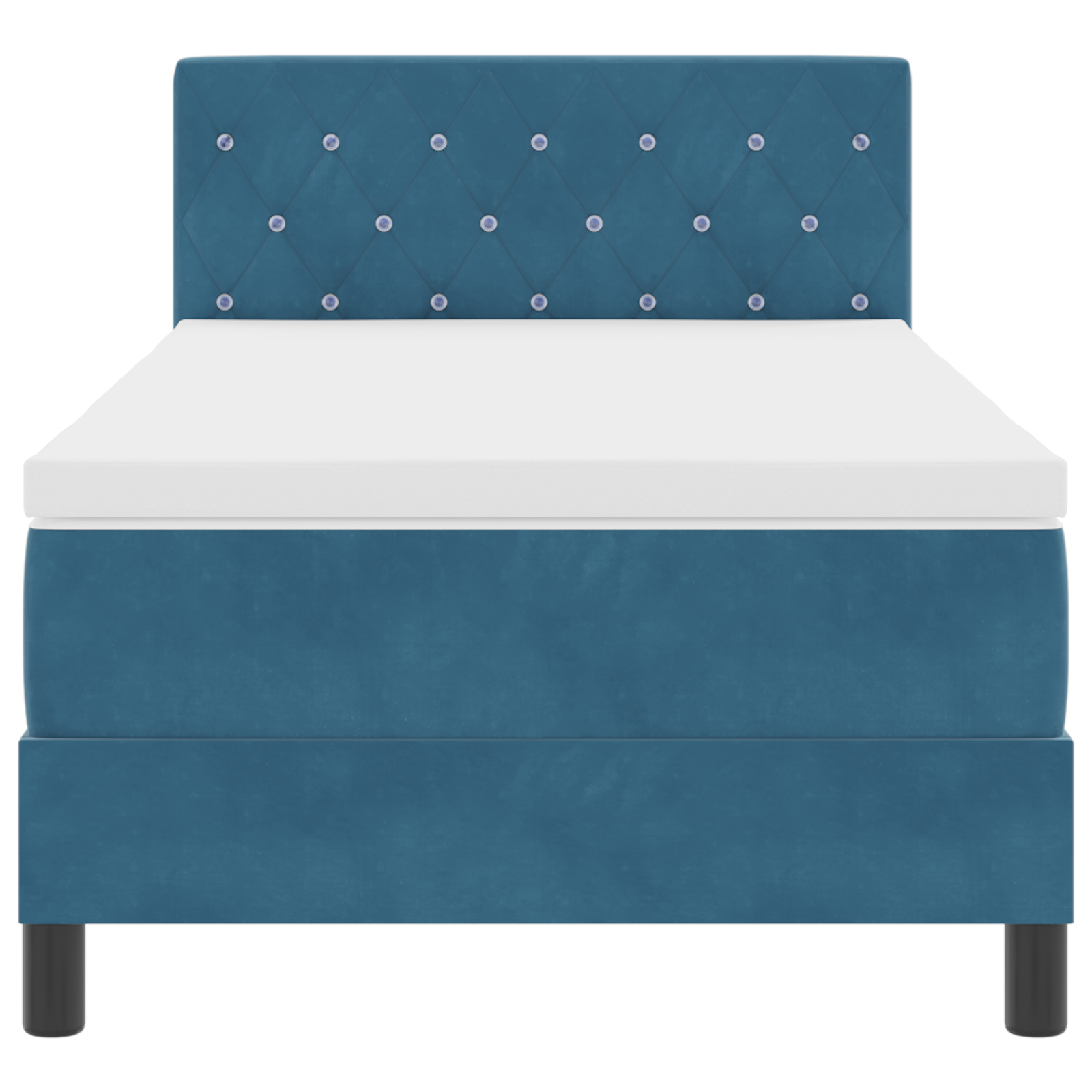 Boxspringbed met matras en LED fluweel donkerblauw 90x200 cm