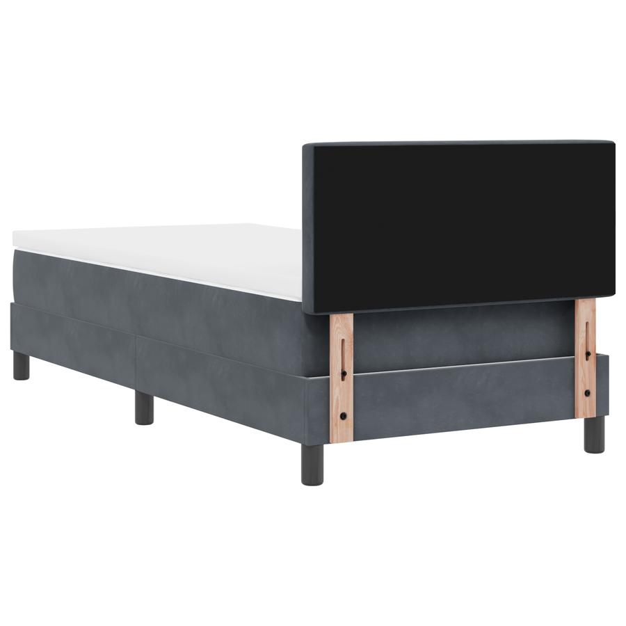 Boxspringbed met matras en LED fluweel donkergrijs 100x200 cm