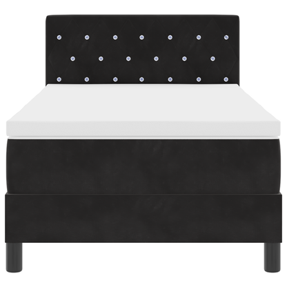 Boxspringbed met matras en LED fluweel zwart 100x200 cm