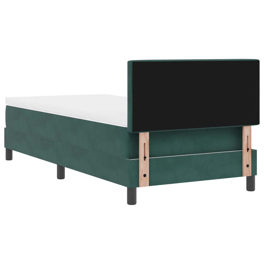 Boxspringbed met matras en LED fluweel donkergroen 100x200 cm
