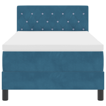 Boxspringbed met matras en LED fluweel donkerblauw 100x200 cm