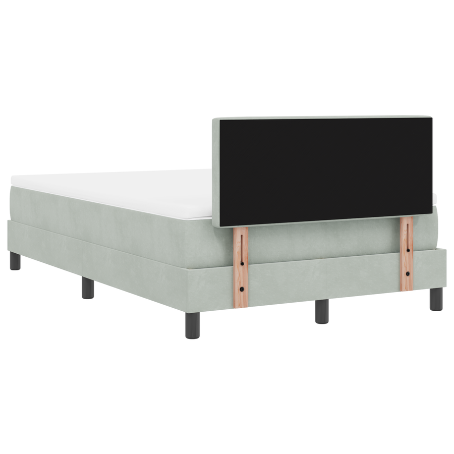 Boxspringbed met Matras & LED Lichtgrijs 120x190 cm Fluweel