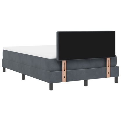 Boxspring Bed met Matras & LED Donkergrijs 120x190 cm Fluweel