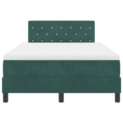 Boxspring Bed met Matras & LED Donkergroen 120x190 cm Velours