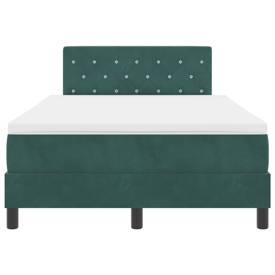 Boxspring Bed met Matras & LED Donkergroen 120x190 cm Velours