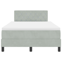 Boxspringbed met matras en LED fluweel lichtgrijs 120x200 cm