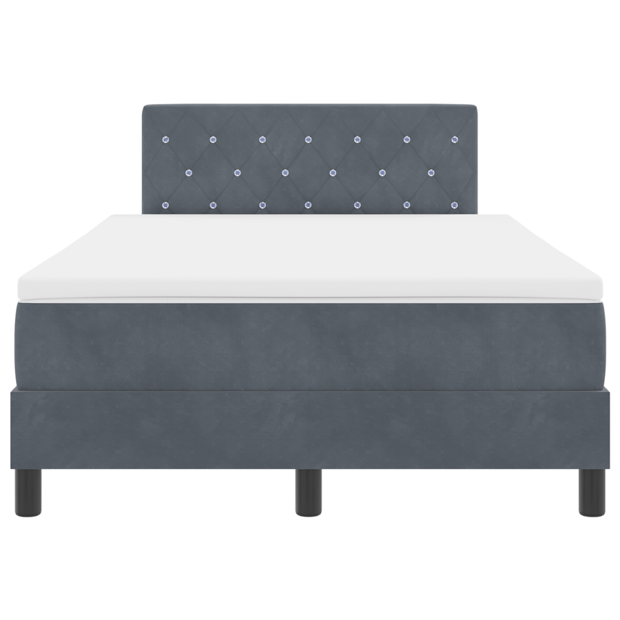 Boxspringbed met matras en LED fluweel donkergrijs 120x200 cm