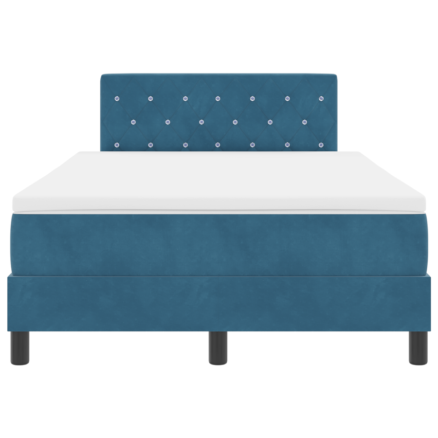 Boxspringbed met matras en LED fluweel donkerblauw 120x200 cm