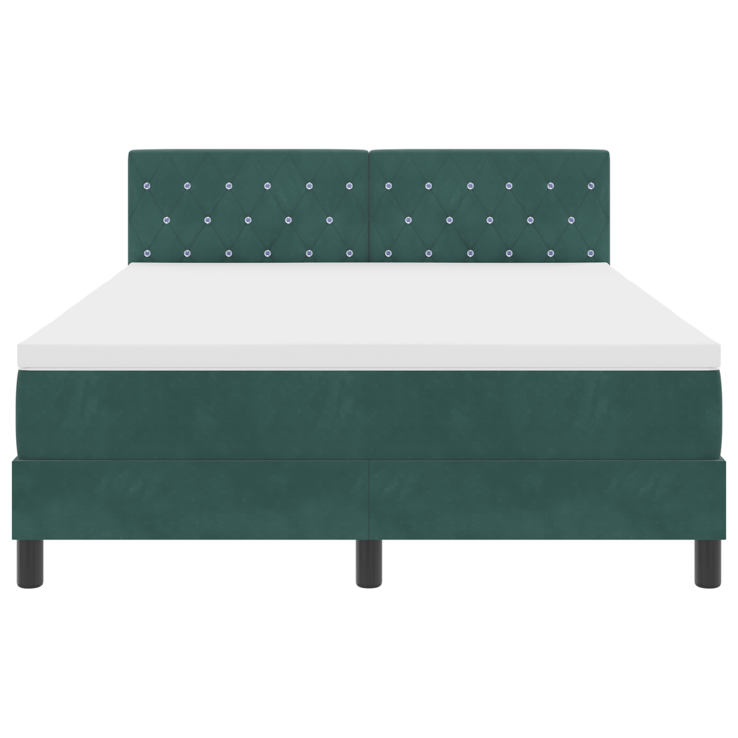 Boxspringbed met matras en LED fluweel donkergroen 140x190 cm