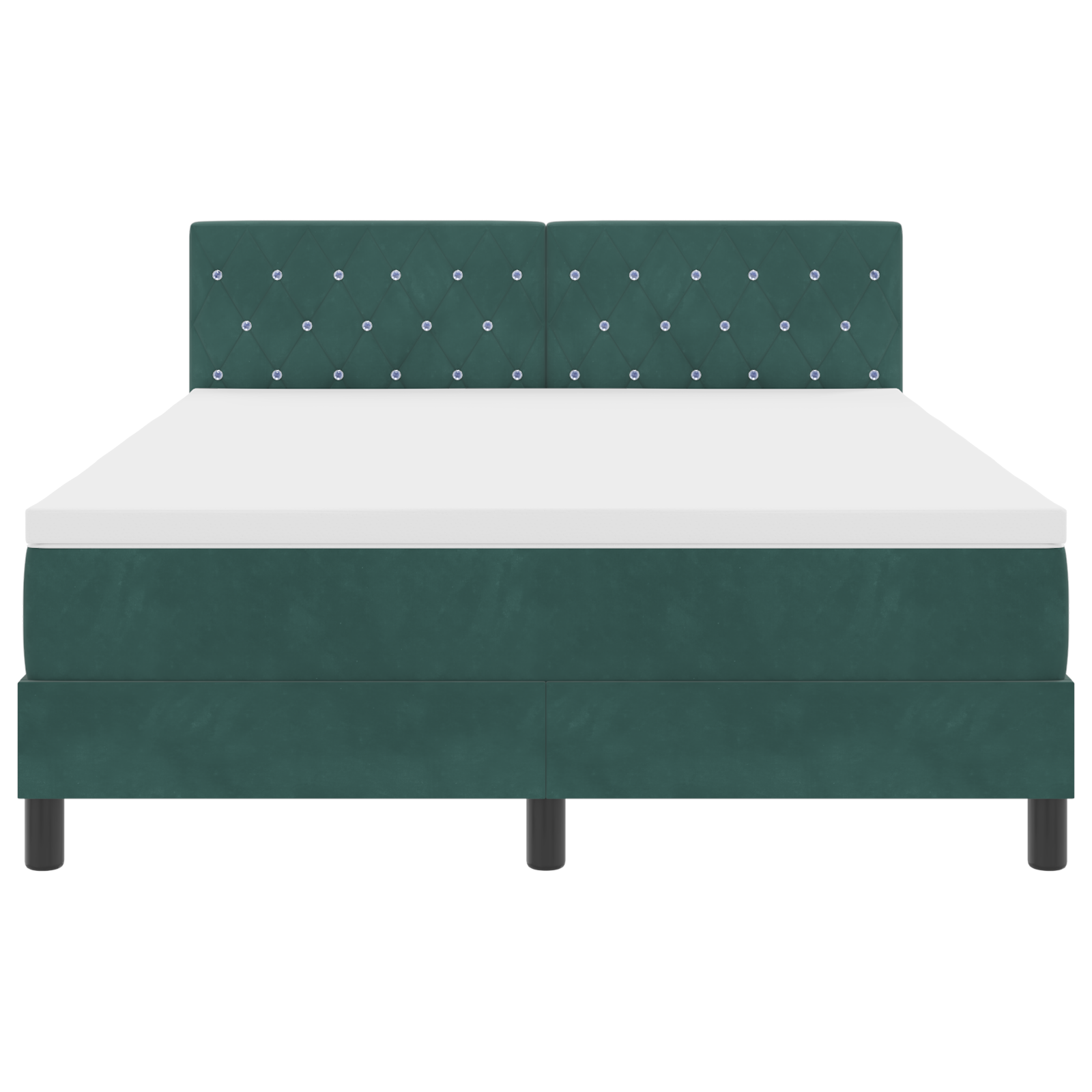 Boxspringbed met matras en LED fluweel donkergroen 140x190 cm