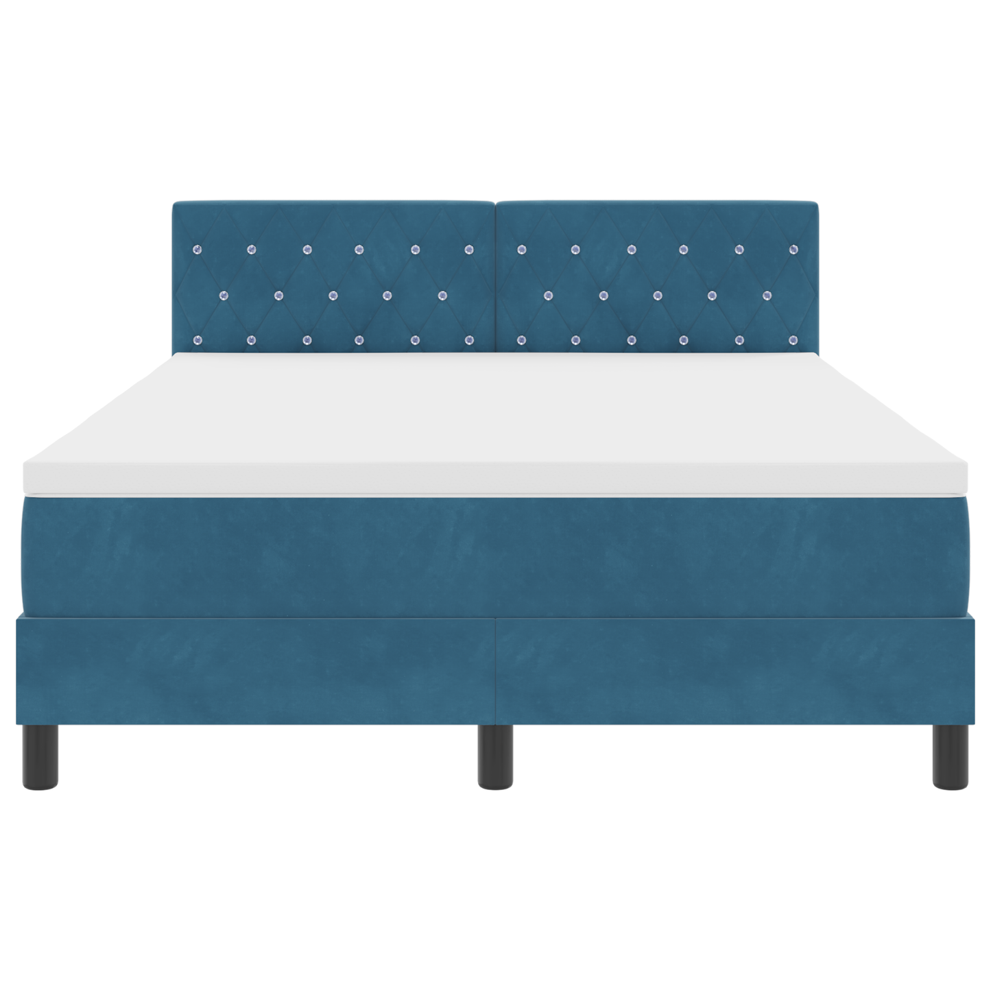 Boxspringbed met matras en LED fluweel donkerblauw 140x190 cm