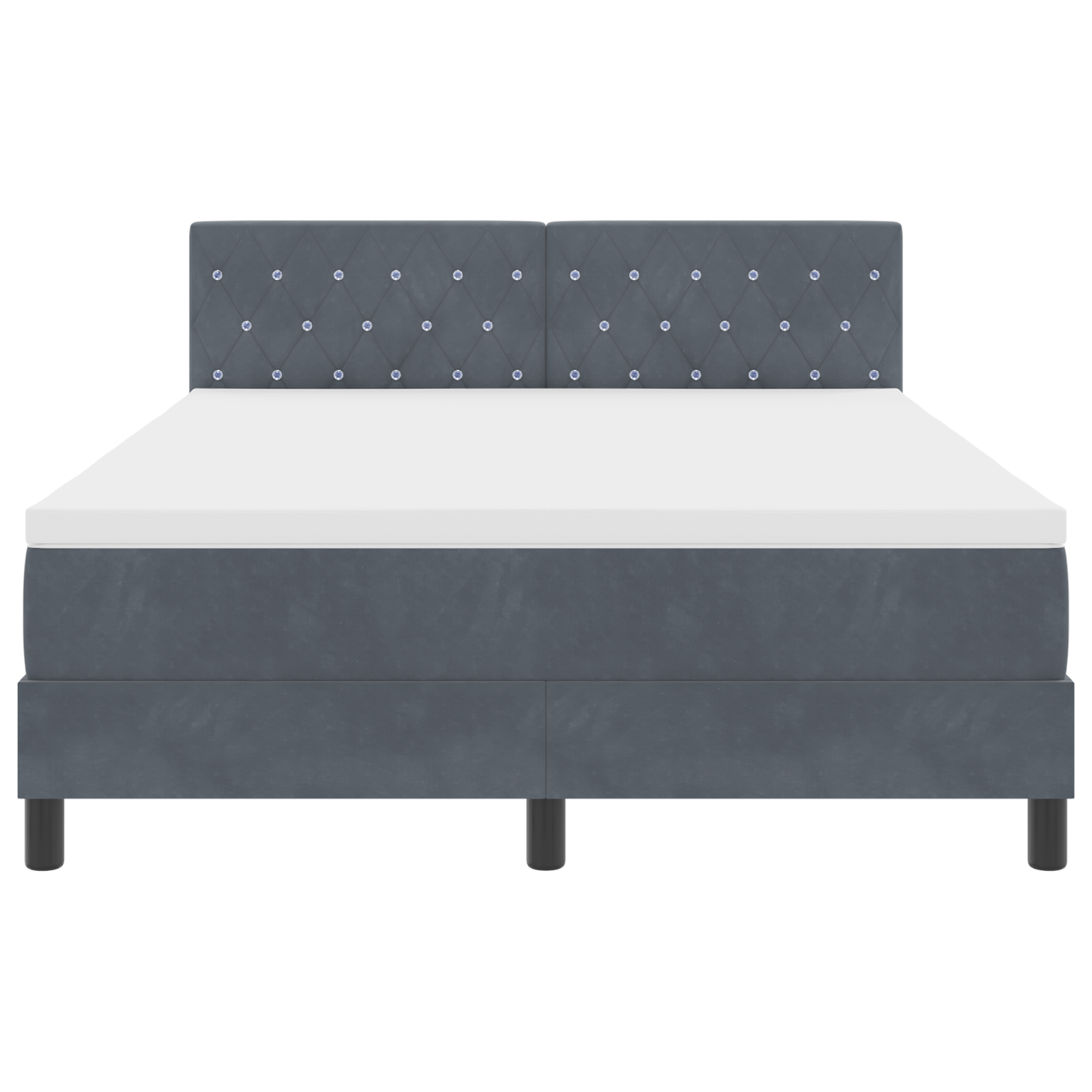 Boxspringbed met matras en LED fluweel donkergrijs 140x200 cm