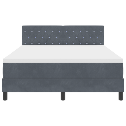 Boxspringbed met matras en LED fluweel donkergrijs 140x200 cm