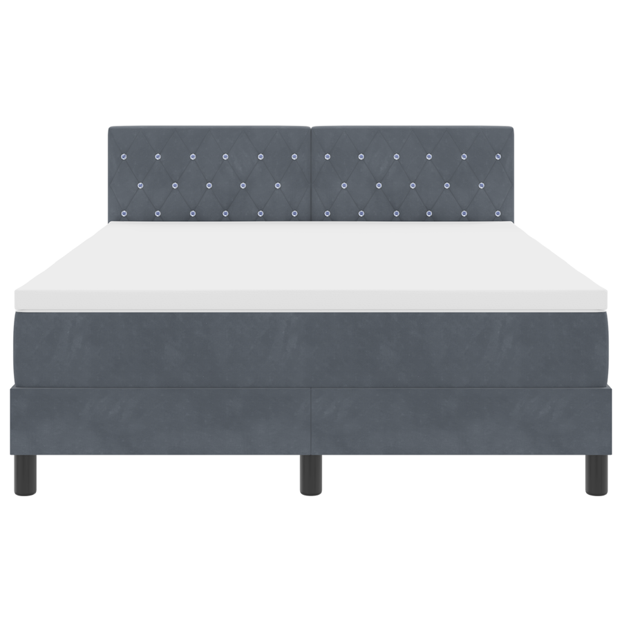 Boxspringbed met matras en LED fluweel donkergrijs 160x200 cm
