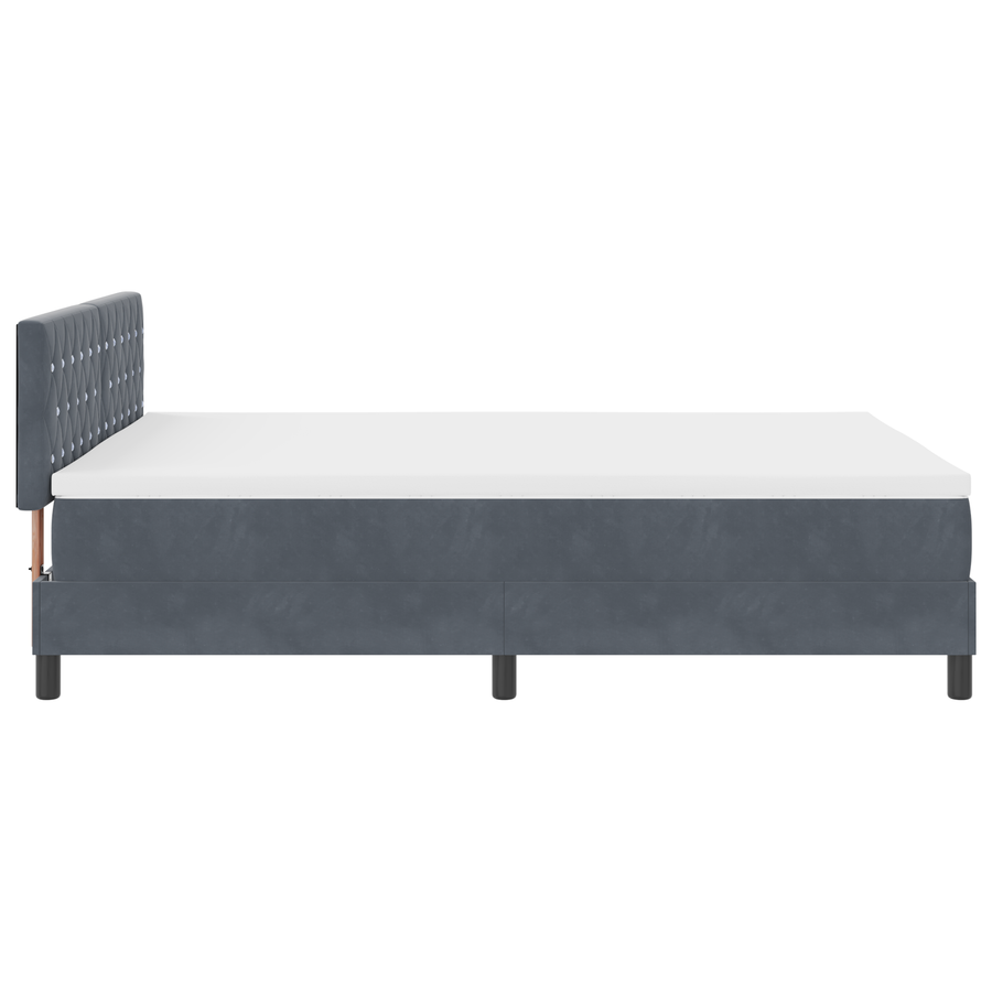 Boxspringbed met matras en LED fluweel donkergrijs 160x200 cm