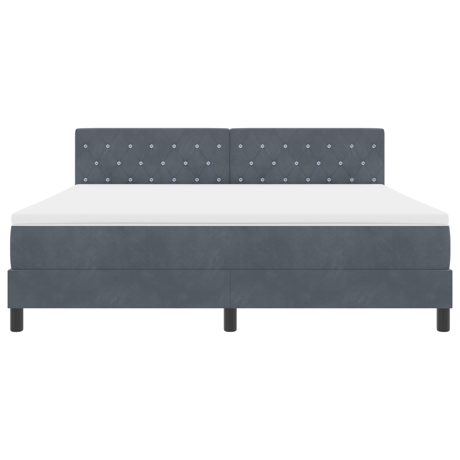 Boxspringbed met matras en LED fluweel donkergrijs 180x200 cm