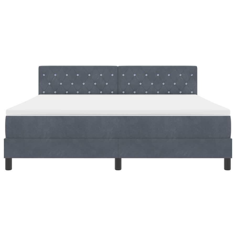 Boxspringbed met matras en LED fluweel donkergrijs 180x200 cm