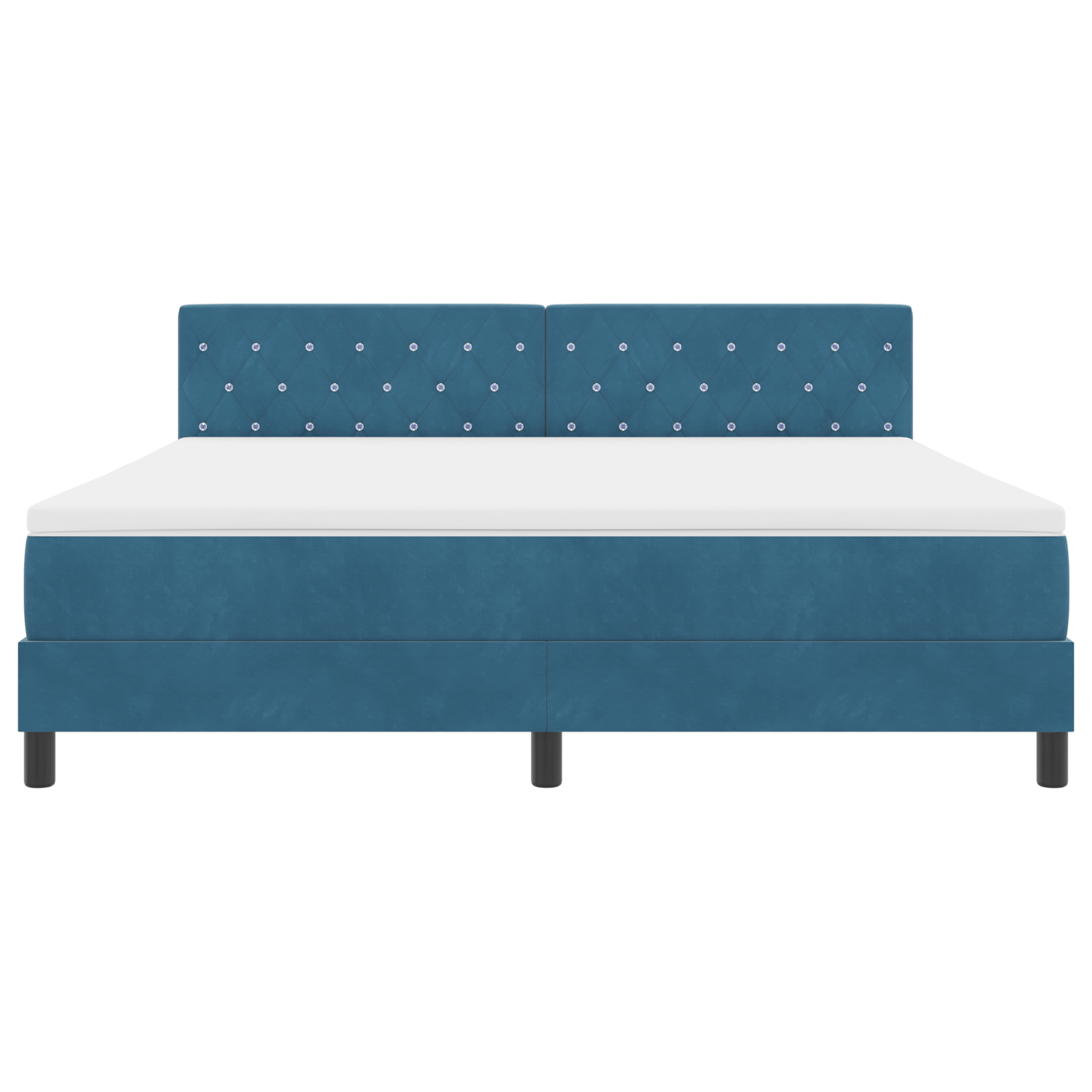 Boxspringbed met matras en LED fluweel donkerblauw 180x200 cm