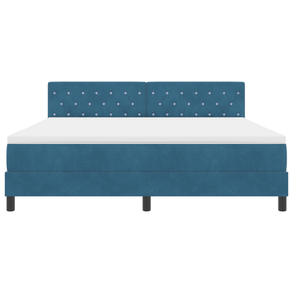 Boxspringbed met matras en LED fluweel donkerblauw 180x200 cm