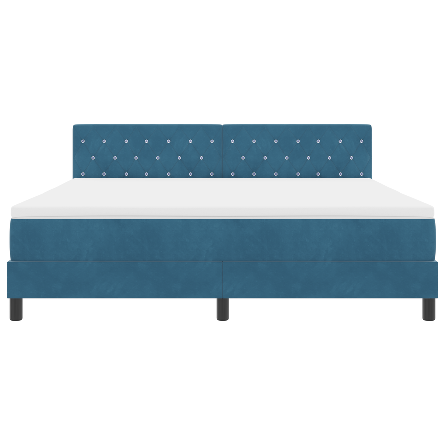 Boxspringbed met matras en LED fluweel donkerblauw 180x200 cm
