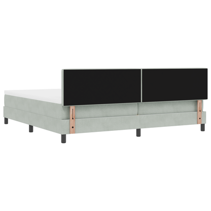 Boxspringbed met matras en LED fluweel lichtgrijs 200x200 cm