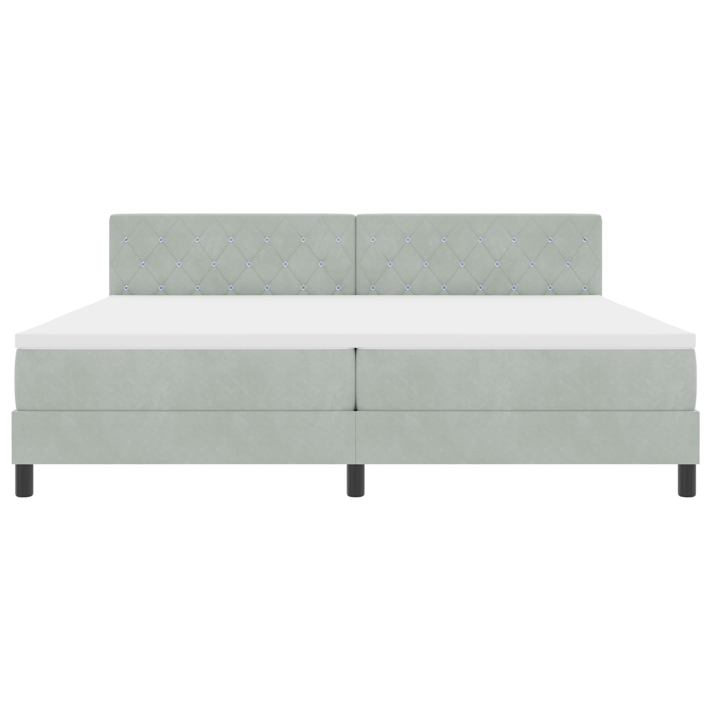 Boxspringbed met matras en LED fluweel lichtgrijs 200x200 cm