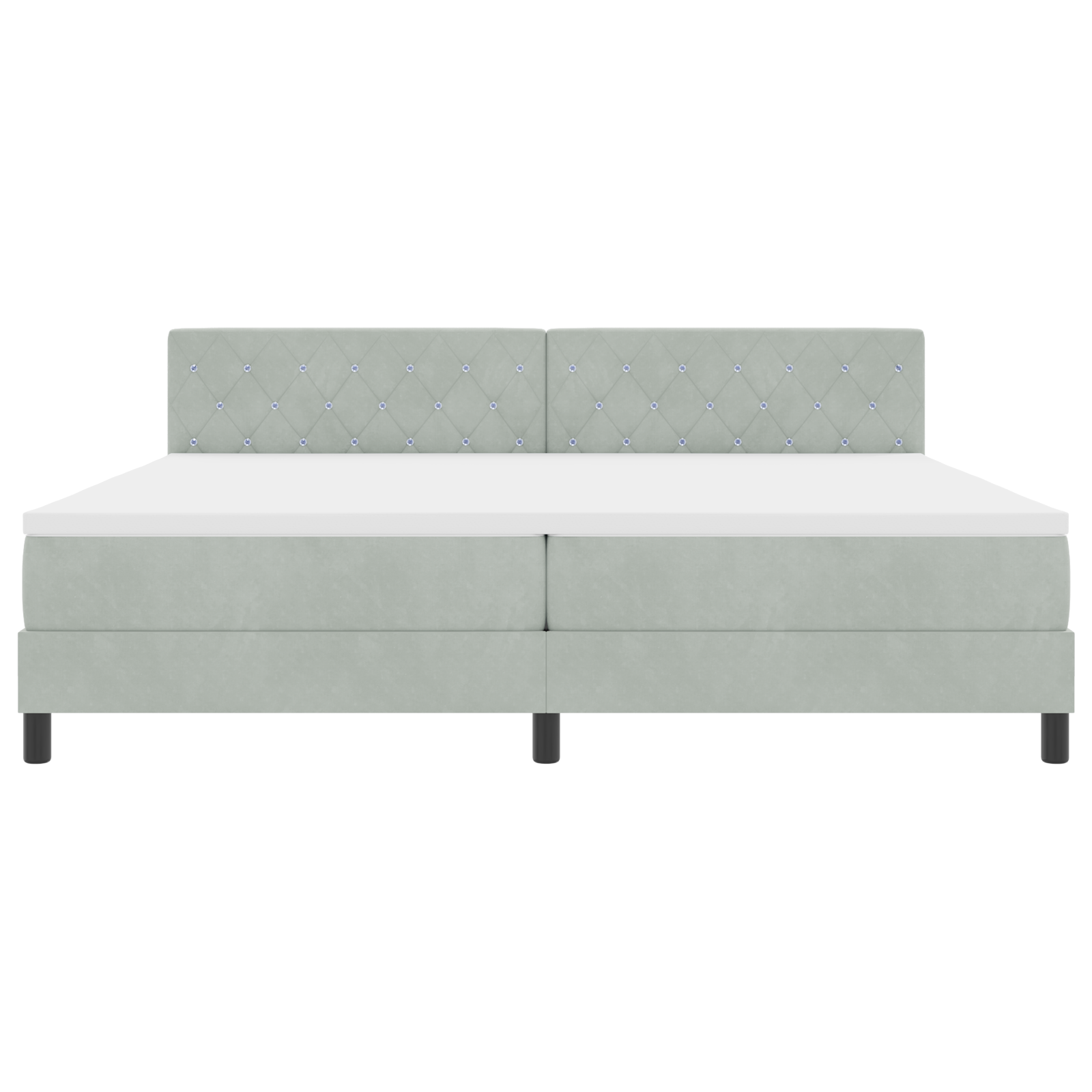 Boxspringbed met matras en LED fluweel lichtgrijs 200x200 cm