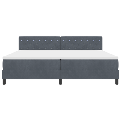 Boxspringbed met matras en LED fluweel donkergrijs 200x200 cm